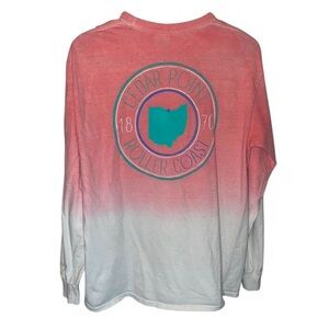 cedar point pink & white ombré long sleeve shirt